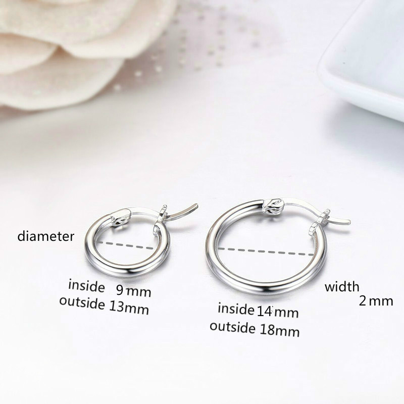 Small Round 925 Sterling Silver Circles Huggies Creole Hoops Earrings For Women Jewelry Baby Girls Kids Children Ohrringe Aros