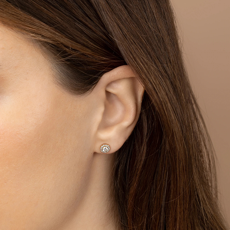925 Sterling Silver Ear Needle Colorful Crystal Stud Earrings For Women Simple White Opal Piercing Earrings Jewelry Accessories
