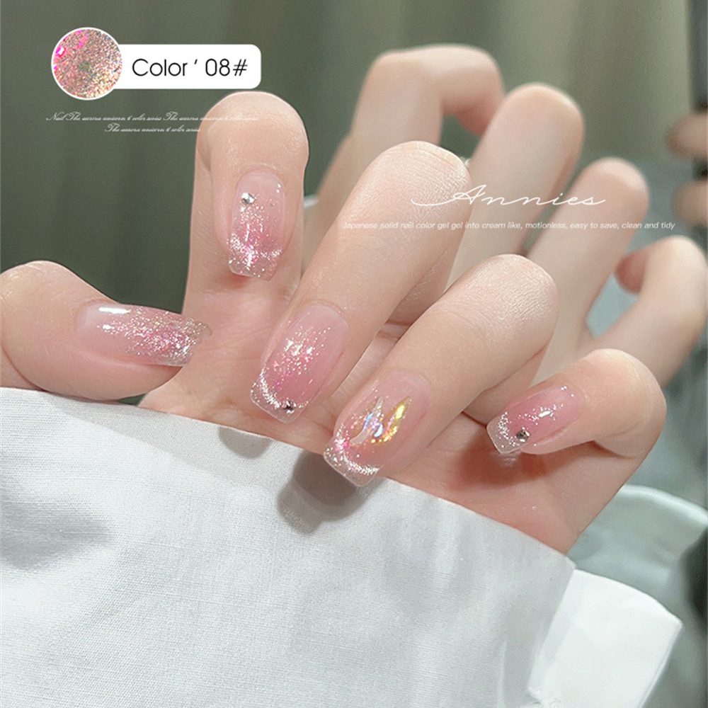 Broken Cats Eye Glue Super Bright Broken Ice Cryolite Cat Eye Gel Explosive Flash Washable Nail Glue Nail Polish Glitter