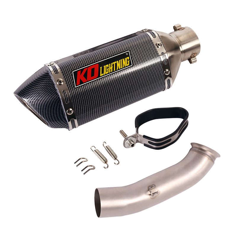 Motorcycle System 51mm Exhaust Muffler Pipe Silencer Tube Middle Connect Link Tips Modified for DUKE 125 250 390 RC390 2017-2021