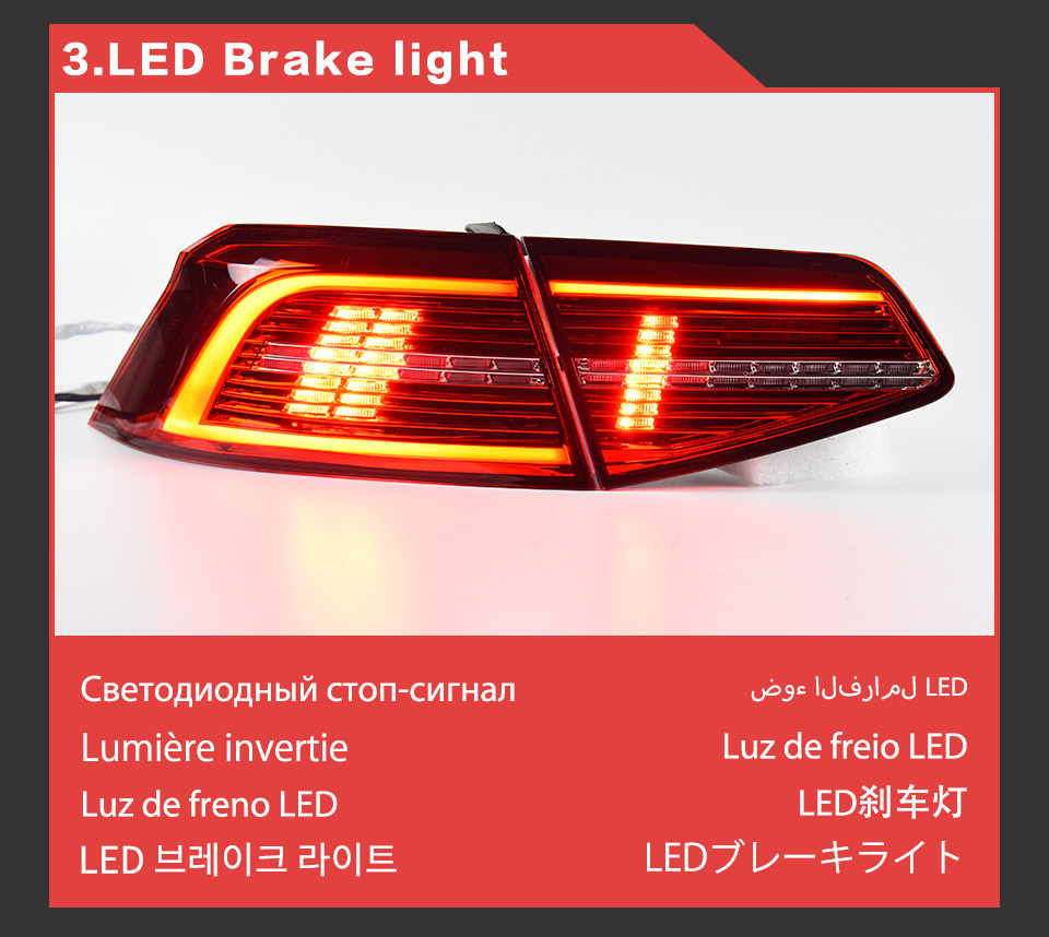 Car Taillights For Passat B8 20 16-20 19 Original Type With Sequential Turn Signal No Animation Brake Reverse Lamp