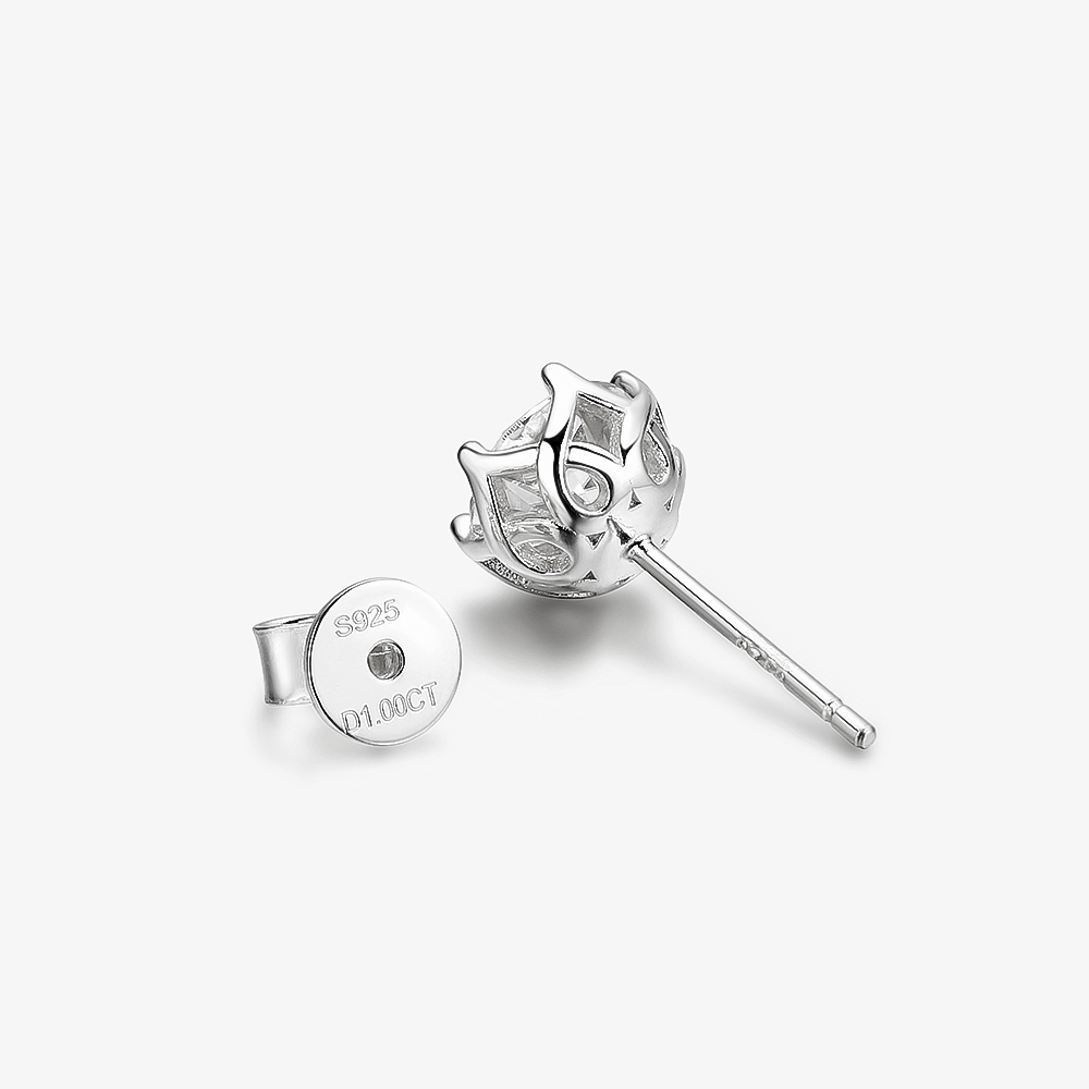OEVAS Real 0.5-1 Carat D Color Moissanite Stud Earrings For Women Top Quality 100% 925 Sterling Silver Sparkling Wedding Jewelry