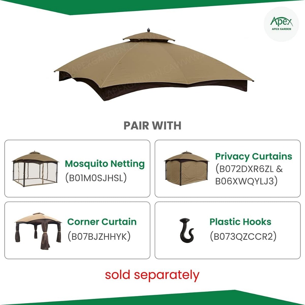 Replacement Canopy Top for Lowe's Allen Roth 10X12 Gazebo #GF-12S004B-1