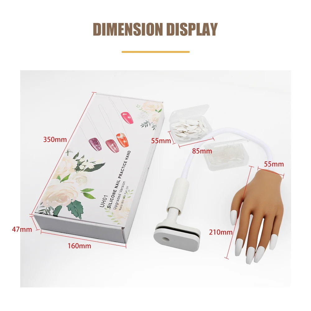Nail Art Training Fake Hand Display False Tips Professional Manicure Nail Practice Model UV Gel Polish Painting Tools