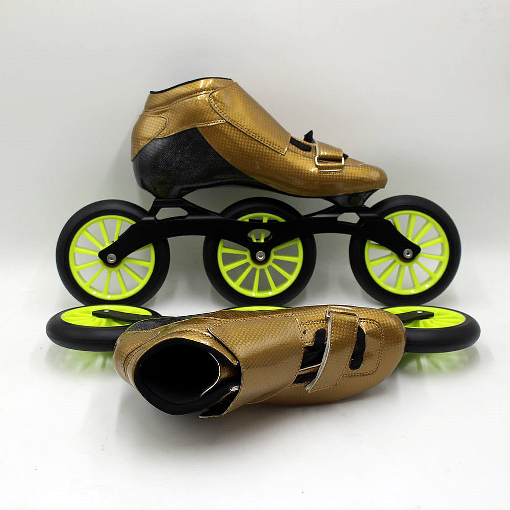 Speedskates STS Skating manual inline speed skating shoes red and green roller skates speed wheels