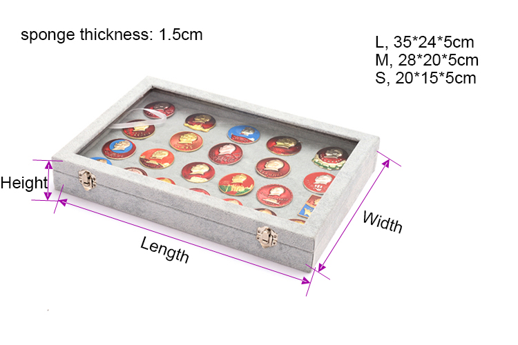 Badge Storage Box Transparent Dust-proof Medal Jewelry Box Large Capacity Brooch Wall Display Frame Pin Gift Box Collection