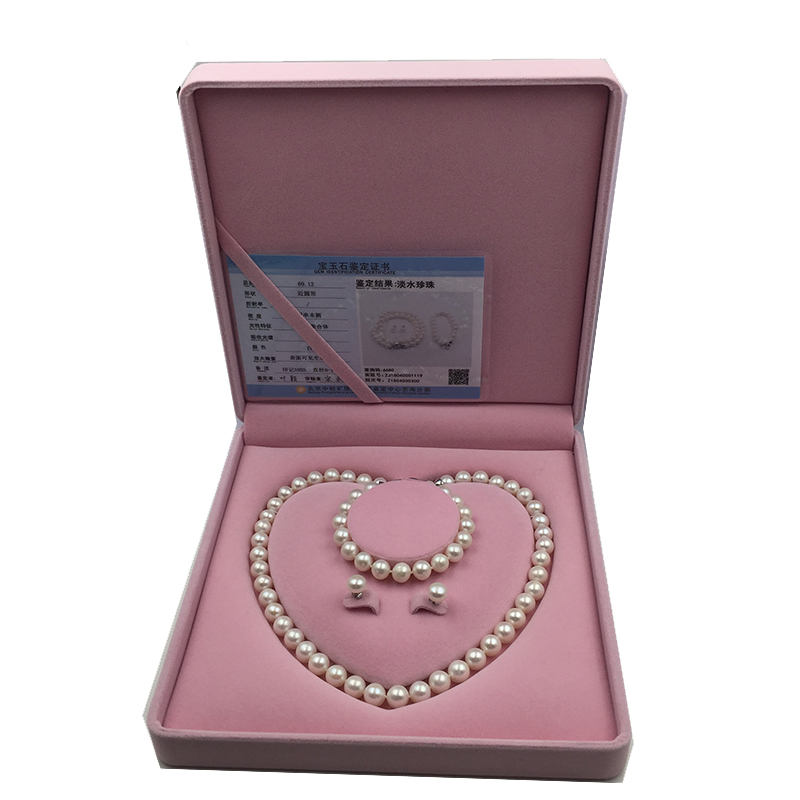 Sinya 925 Sterling Silver Clasp DIY Wear Natural Round Freshwater Pearl Strand Necklace Bracelet Earring Set for Mum Women Lover