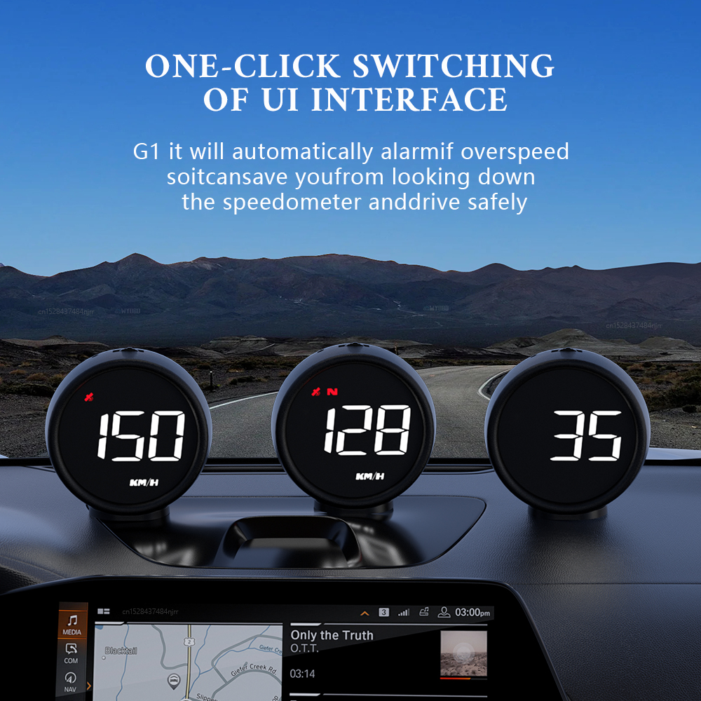 2023 G1 Car HUD OBD2 GPS On-board Computer Digital Head Up Display Auto Speedmeter Speed Windshield Projector For All Car