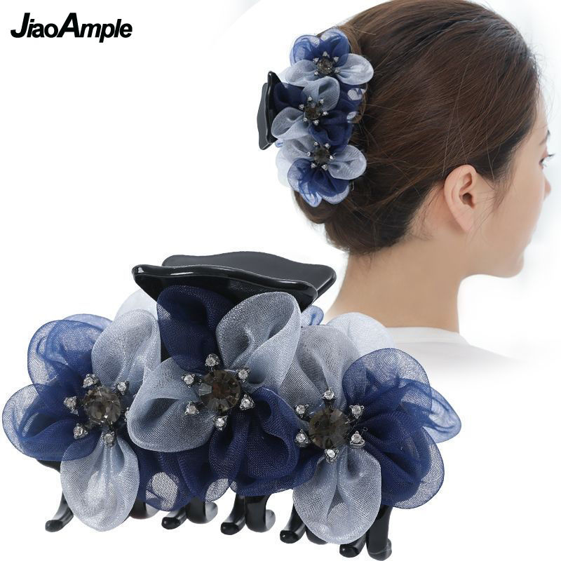 Women's Juan Yarn Flowers Hair Clips Korean Elegant Hairpin Ladies Beauty Accessories Wash Tools Girl Hair Accessories Hair Band