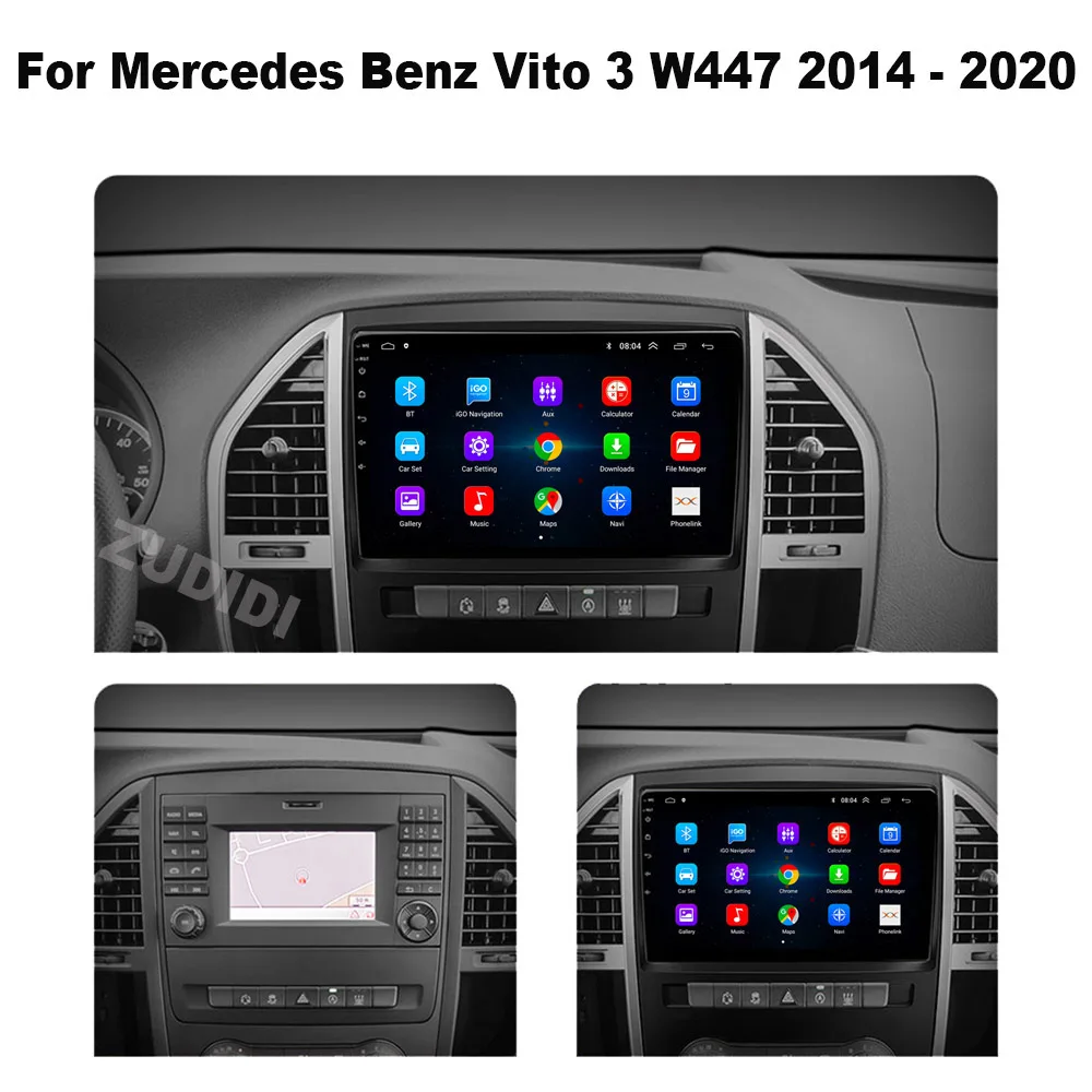 AI Voice 2 din Android Auto Radio For Mercedes Benz Vito W447 2014-2021 Carplay Car Multimedia GPS 2din autoradio 2 din no dvd