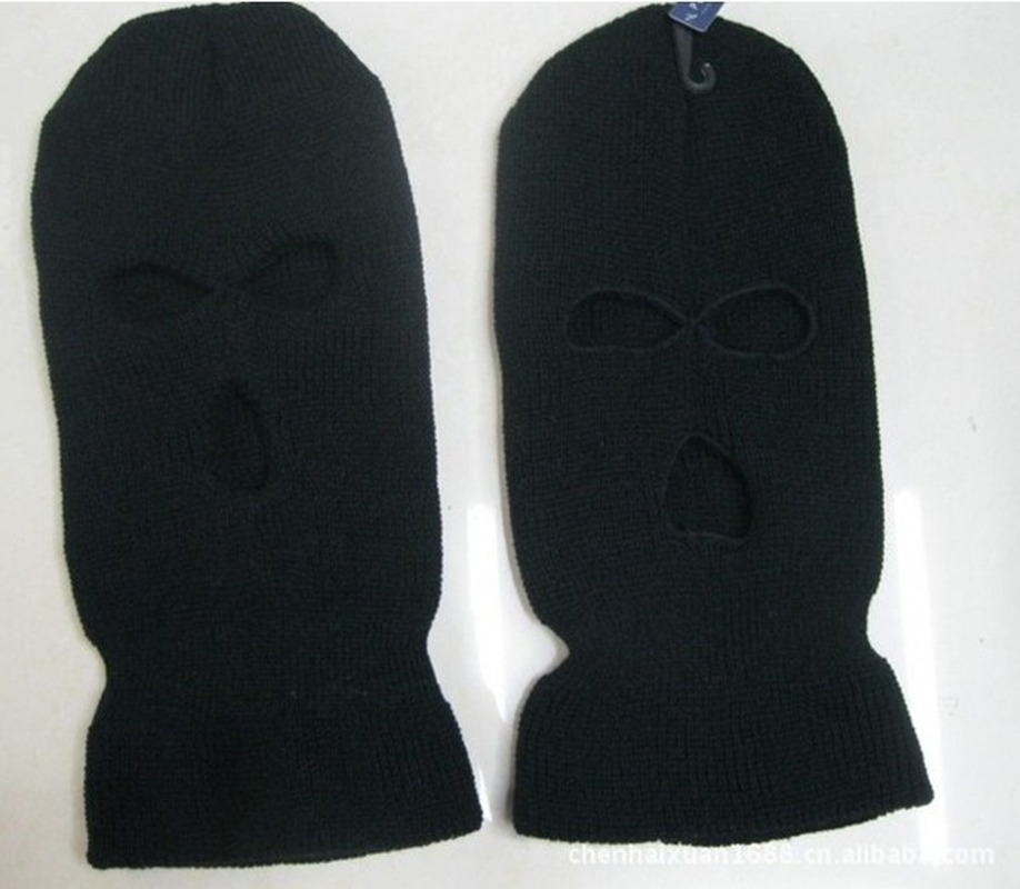 1Pcs Black Balaclava Cs Style Winter Wind Ski Hat for Men Women Cap 3 Hole Mask Neck Warmer Beanies