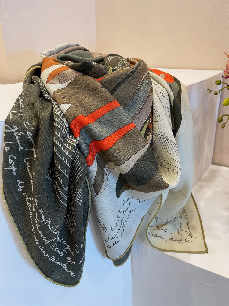 Horse Silk Wool Square Scarf Hand Rolled Luxury Branded Wool Big Scarf For Women 140cm Scarfs Shawls Poncho Pashmina