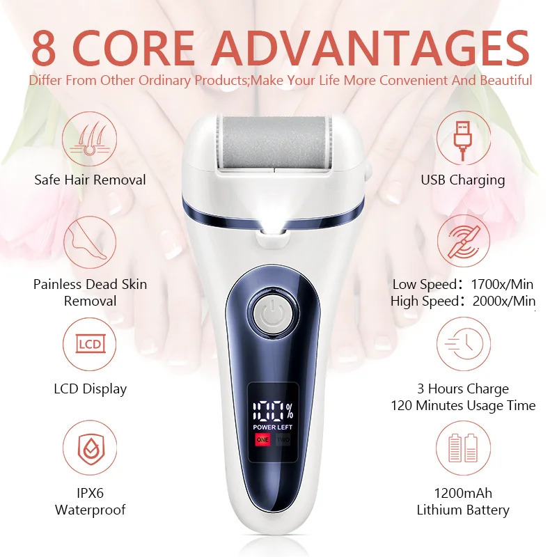 4 In 1 Electric Epilator Women Hair Removal Painless Shaving Foot File Pedicure Tools Machine Female Face Bikini Body Leg 240624