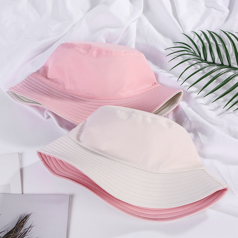 Double-sided Wearing Cap Solid Color Bucket Hat Men Women Sun Hat Reversible Fisherman Hat Summer Panama Cap Sun Fishing Gorros