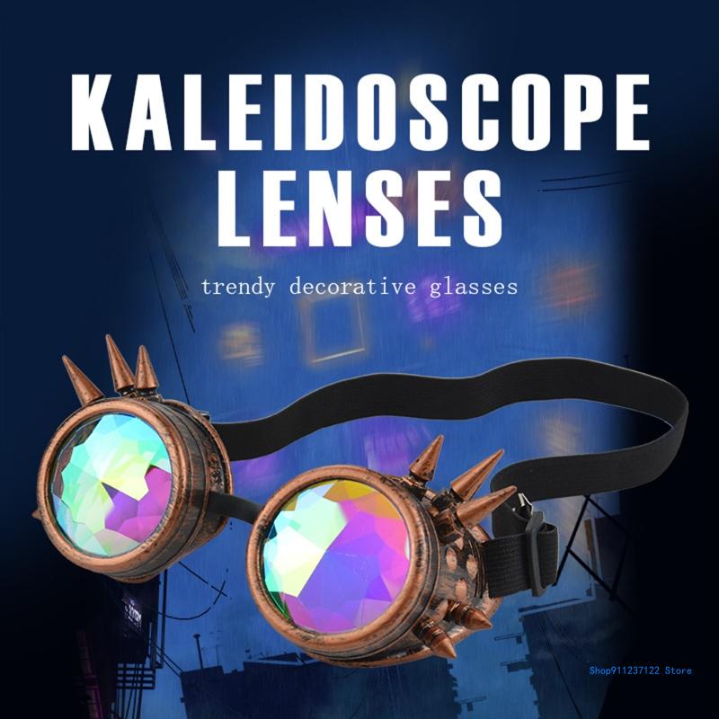 Glasses Men Round Sunglasses Women Party Psychedelic Prism Diffracted Rainbow Lens EDM Sunglass Female