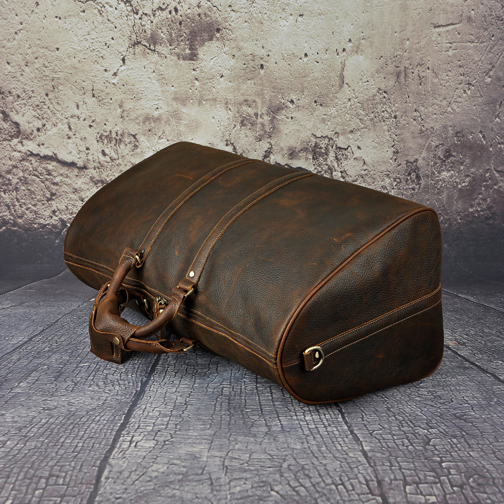Original Genuine Leather Heavy Duty Vintage Designer Handbag Duffle Gym Luggage Bag For Men Male Travel Suitcase Tote Bag 3264