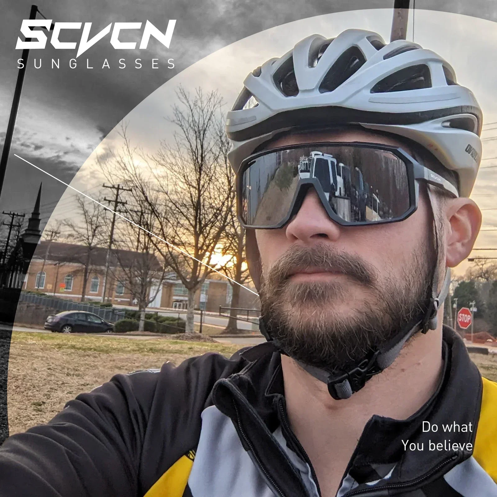 SCVCN Cycling Sunglasses Bike Mountain Driving Glasses Outdoor Sports Hiking Travel Glasses Men Bicycle Glasses UV400 Goggles