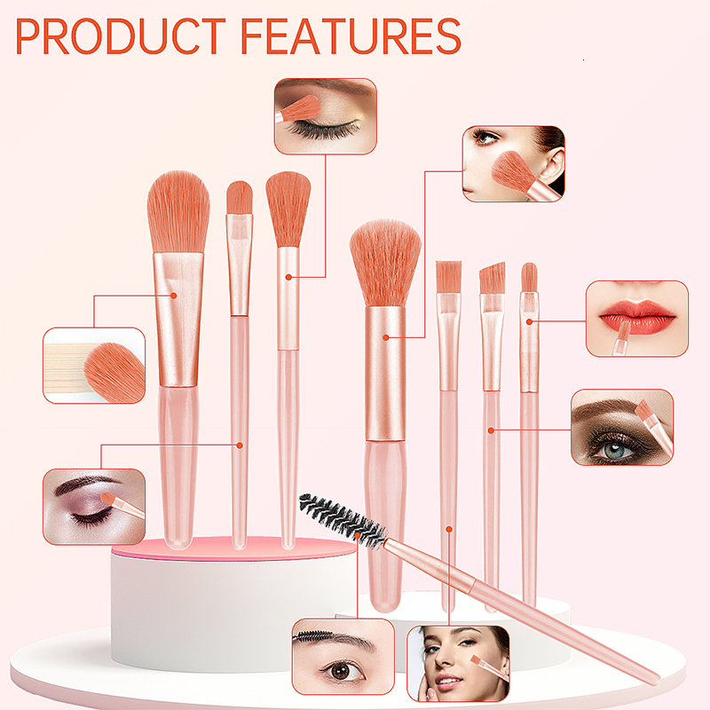 8Pcs Set Makeup Concealer Blush Loose Powder Brush Eye Shadow Highlighter Foundation Brushes Beauty Tools F624-15