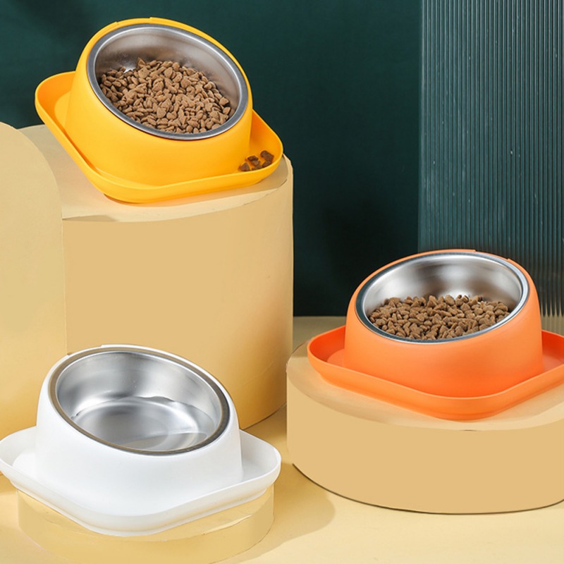 Antislip Dog Cat Bowl With PP Stand Stainless Steel Bowl Durable Non-spill Water Food Feeder Pet Feeding Drinking Bowls Dogs Cat