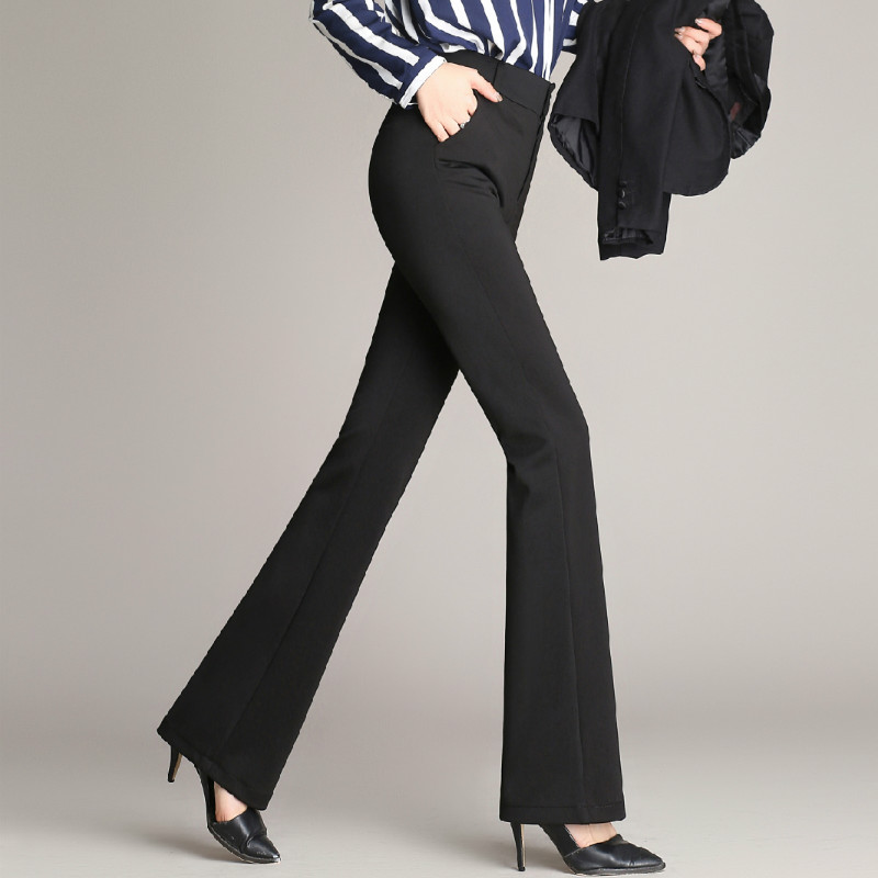 New Flare Pants Female High Waist Work Wear Boot Cut Pant Trousers women Plus Size pantalones mujer S-4XL
