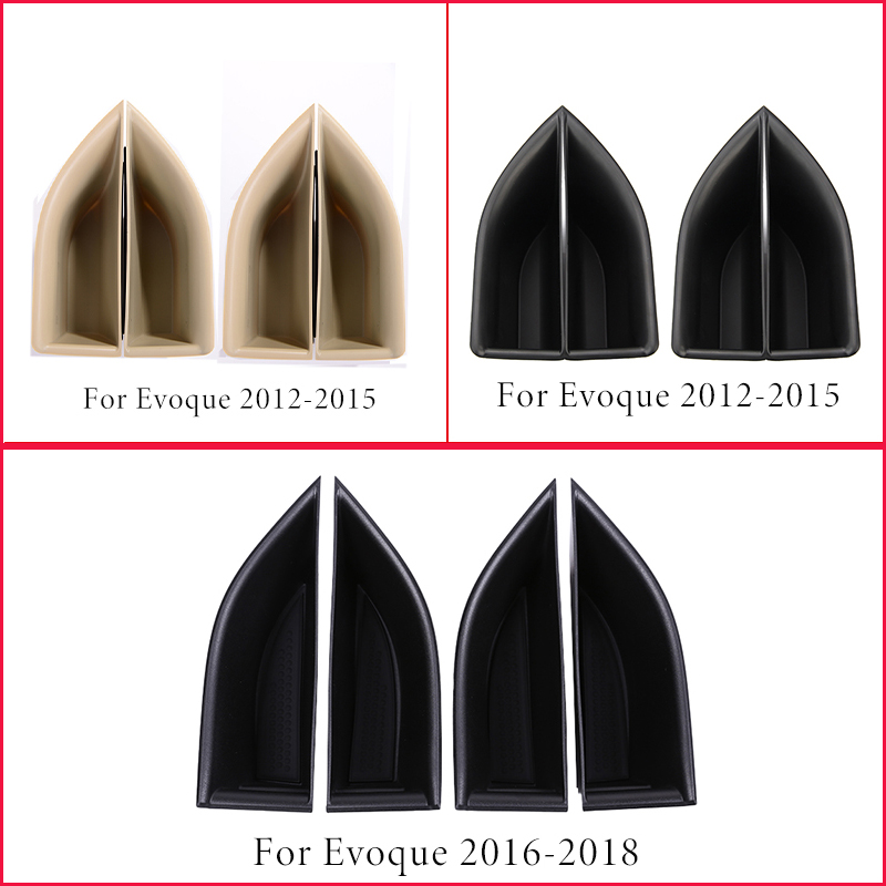 For Land Rover Range Rover Evoque 2012-2018 Car Front/Rear Door Storage Box Armrest Handle Container ABS Black Accessories