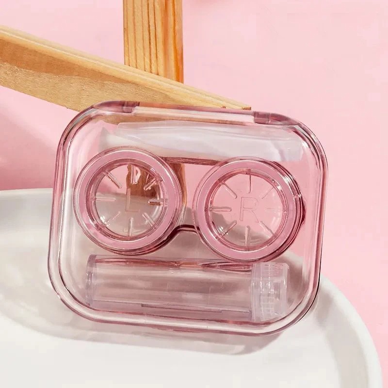 Women Pupils Clear Colour Eye Contact Lenses Case Plastic Mini Contacts Lens Box Set with Colored Lenses Tweezers Stick Tool Set