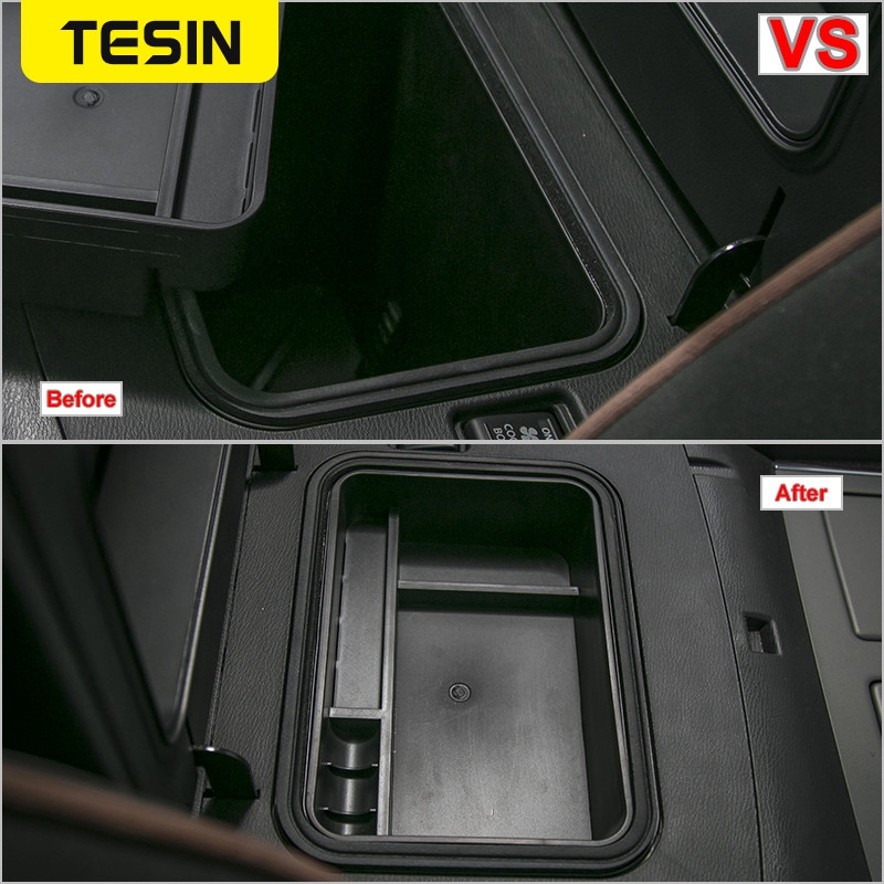 TESIN Car Inner Armrest Storage Box Cover for Nissan Patrol Y62 2017+ Interior Parts Car Accessories