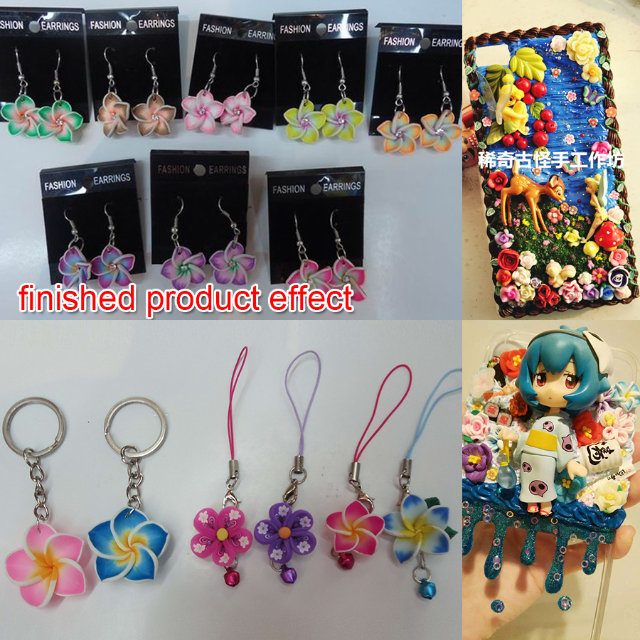 12pcs 25mm Polymer Clay Plumeria Frangipani Flowers Charms For Diy Earrring Pendants Necklace Hawaiian Jewelry Making Materials
