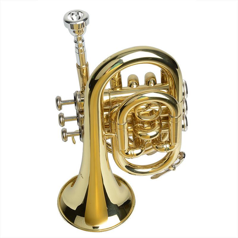 Palm Trumpet Bb Key Pocket Mini Trumpet Three Key Cornet Stage Performance Professional Musical Instrument Trumpet