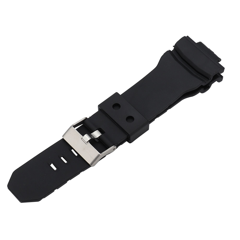 PU Leather Black Watch Strap Watchband with Adjustable Strap Buckle Fits for GA150 GA200 GA300 GLX Watch Accessory Part