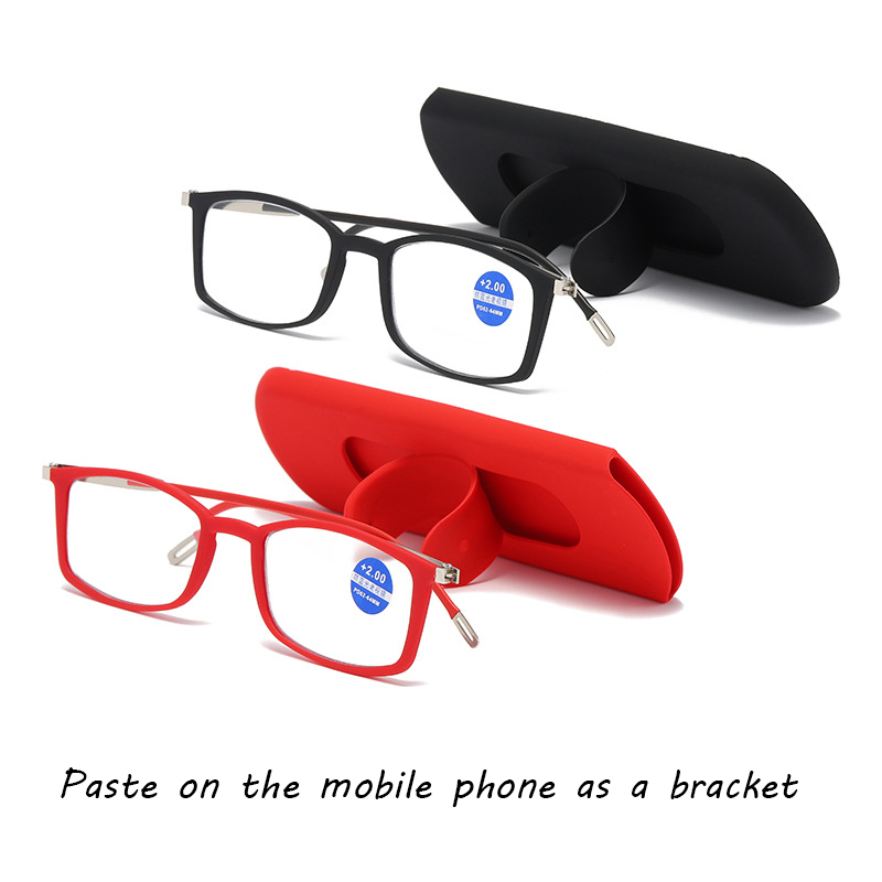 Thin Reading Glasses for Women Men Compact Small Reader Ultralight Folding Mini Eyeglass Slim Pocket Case Blue Light Blocking