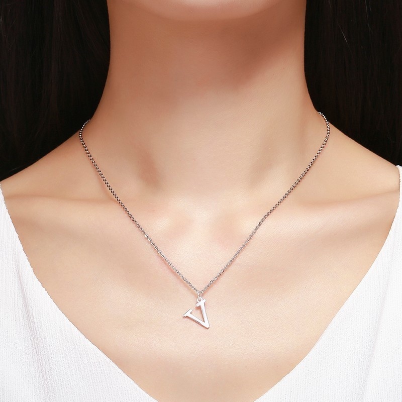 Real Pure 925 Sterling Silver Letters A-Z Initial Charms Pendant For Women Girls Pingente Undertale Gift For Friends Men Jewelry