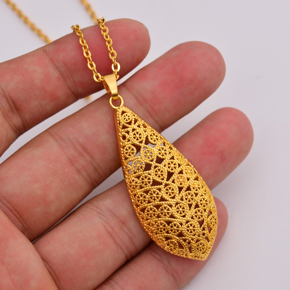 WANDO New Ethiopian Necklaces & Pendants Gold Color Jewelry For African/Ethiopian/Nigeria Women Gift WP10