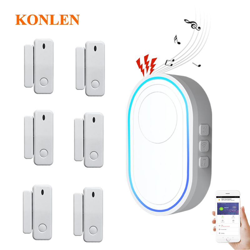 Smart Life WIFI Door Sensor Tuya Window Open Ring Bell Alarm Detector Magnetic Contact Chime Burglar Entry Alert Home Security