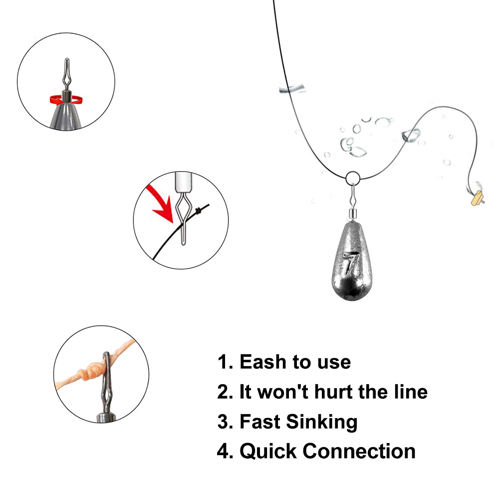25Pcs/Box Bar/Tear Drop Shot Fishing Sinker 3.5g 5g 7g 10g 14g Bullet Weight Carp Bass Fishing Accessories Pesca Tackle