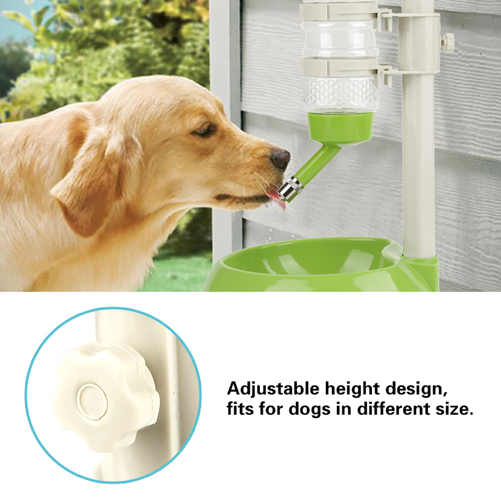 Pet Dog Water Bottle Food Feeder Bowl Auto Adjustable Pet Cat Drinking Fountain Food Water Dispenser Pet Bowl Feeder