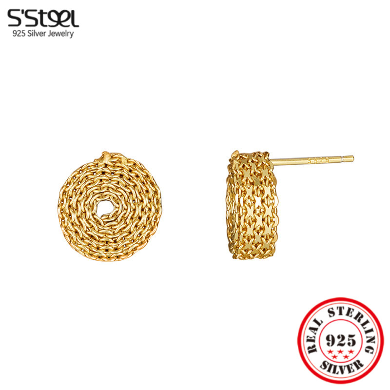 Small Group Designer Handmade Dough Twists Earings 925 Sterling Silver Earrings Women Simple and High-level Sense Fine Jewelry