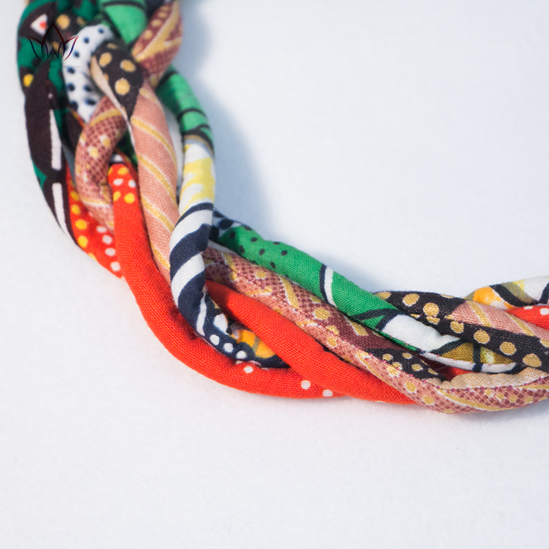 BRW 2023 African Tribal Necklace Set Colorful Statement Necklace And Earrings Ethnic Fabric Handmade Jewelry Sets WYB77