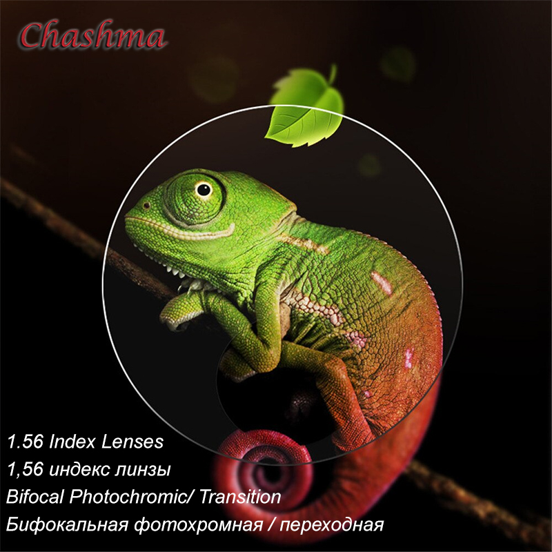 Chashma Brand Anti UV 1.56 Index Photochromic Lenses See Near and Distance Sight Optical Recipe Bifocal Lenses