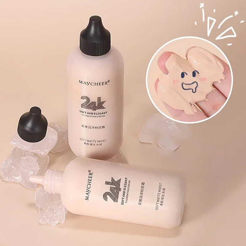 120ml Face Sun Block Foundation Cream Waterproof Make Up Mineral Liquid Foundation Full Cover Base Concealer Makeup Cosmetics 240621