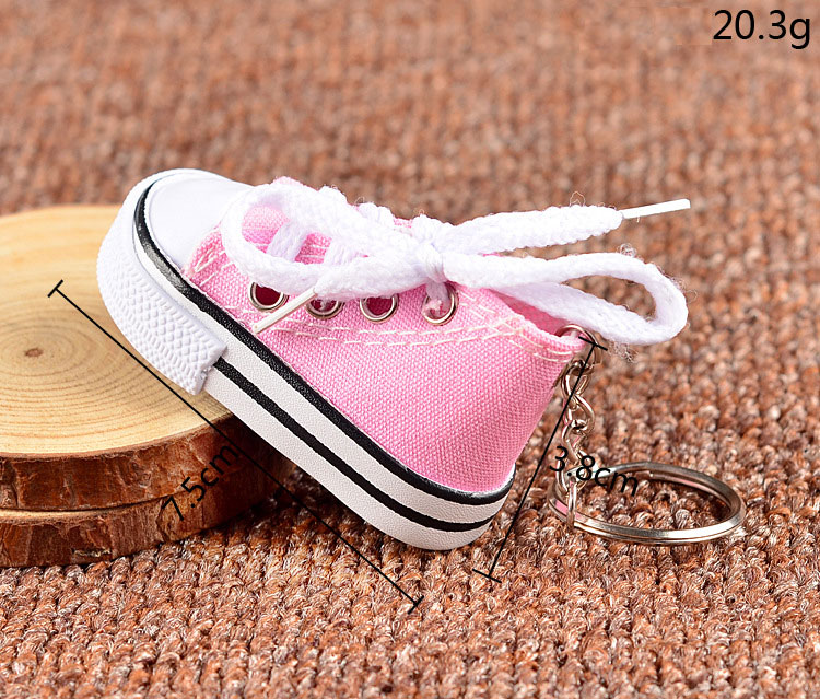 24pcs/Lot 3D Novelty Canvas Sneaker Tennis Shoe Keychain Key Chain Party Jewelry Keyring for Men And Women