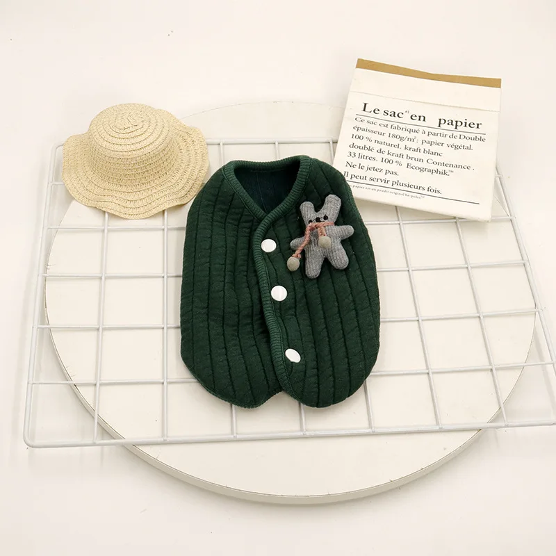 Pet Striped Quilted Vest Cute Vest Clothes Ins Teddy Bulldog Clothes Dog Clothes Quilted Cat Clothes Cat Clothes Autumn Winter