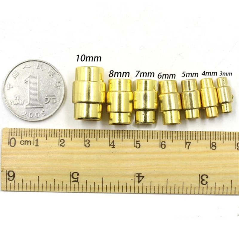 5pcs/lot 3 4 5 6 8 10mm Strong Magnetic Clasps With Locking Mechanism Fit Leather Cord End Cap DIY Bracelets Connectors Making