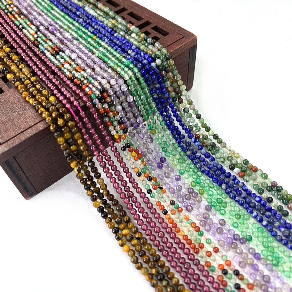 Natural Stone Tiger's Eye Beads Round Spotted Stone Lapis Lazuli Beads for Jewelry Making Necklace Braclets Charms Accessories