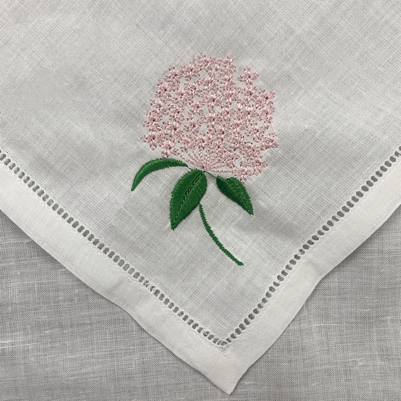 Set of 12 Handkerchiefs White Linen Cloths Table Napkin Hemstitched Border Embroidery Floral Dinner Napkins13x13-inch 20x20-inch