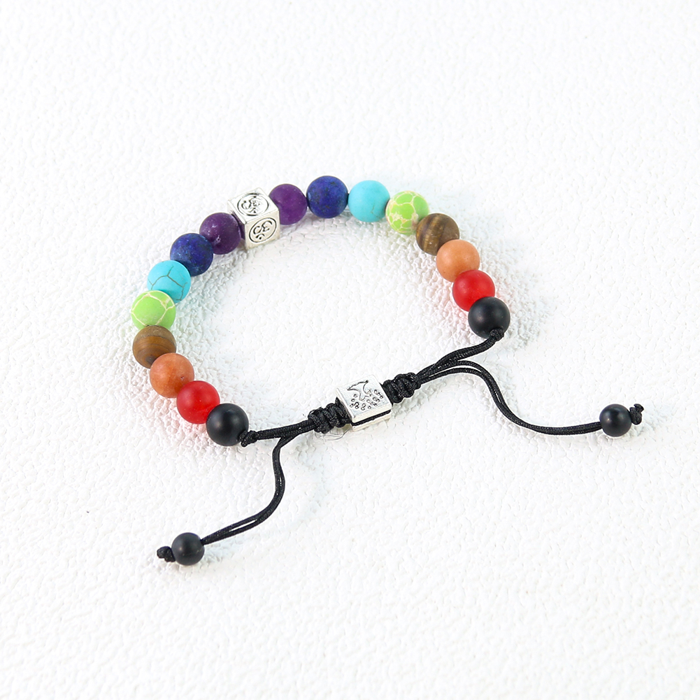 Genuine Stone Lava Bracelet Tree of Life Chakra Om Yoga Crystal Onyx Energy Reiki Healing Adjustable Beaded Bangle Women Jewelry
