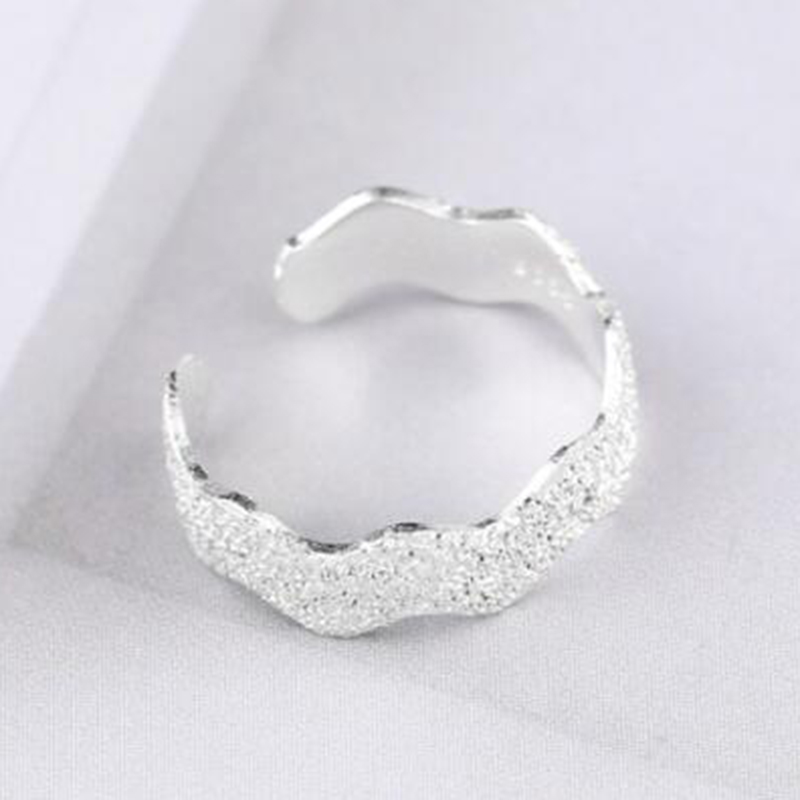 925 Sterling Silver Toe Rings For Women Simple Wave Design Party Opening Adjustable Tail Knuckle Ring Jewelry