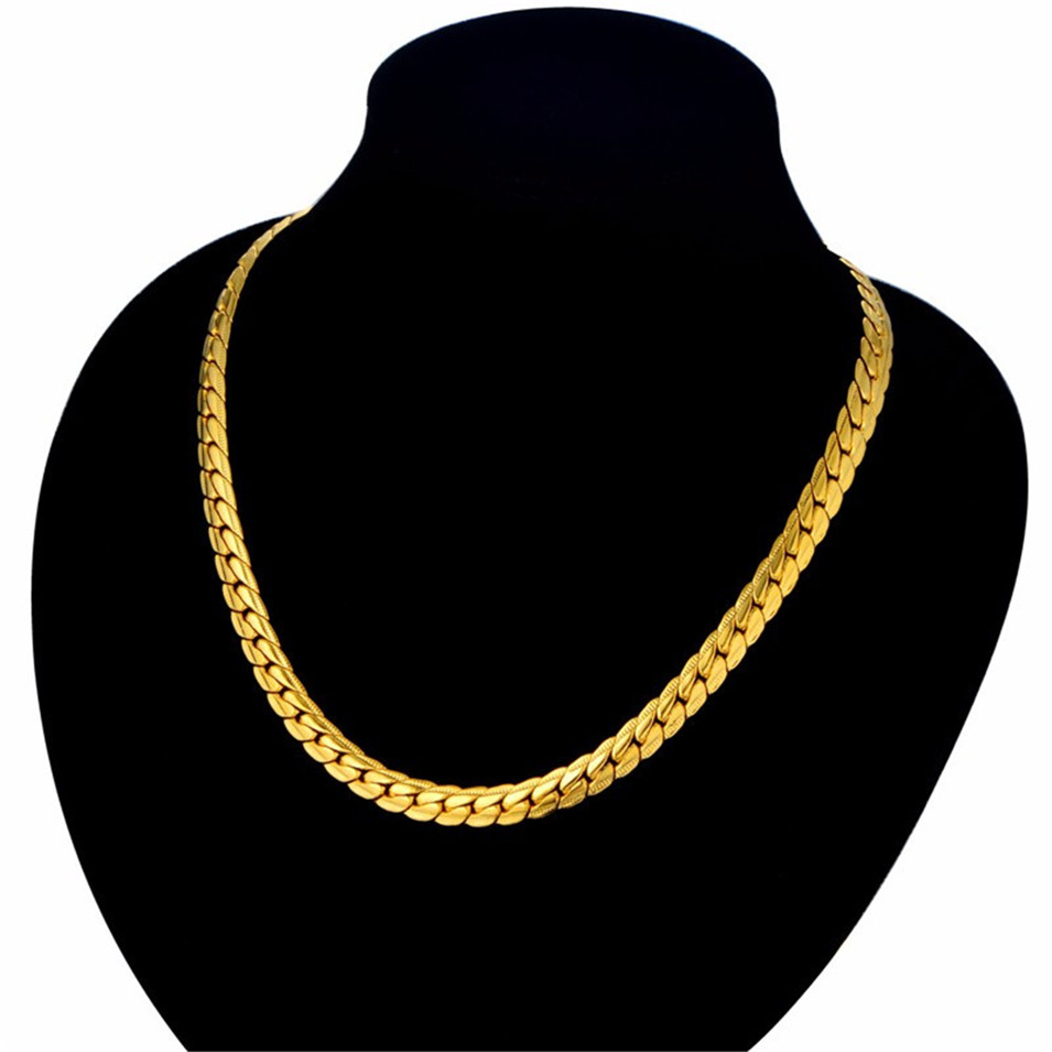 Brand Punk Gold Snake Chain Necklace Jewelry, Wholesale Gold Chain For Men Gold Color, Mens Jewelry Chain 29" sieraden