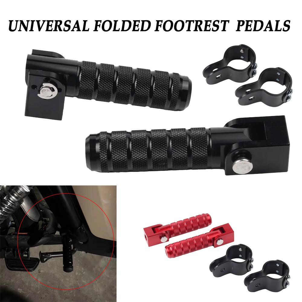 For Motorcycles Mopeds,Electric Vehicle,Scooter Motorcycle Accessories Universal Foot Pegs Pedals Folded Footrest Footpeg Parts