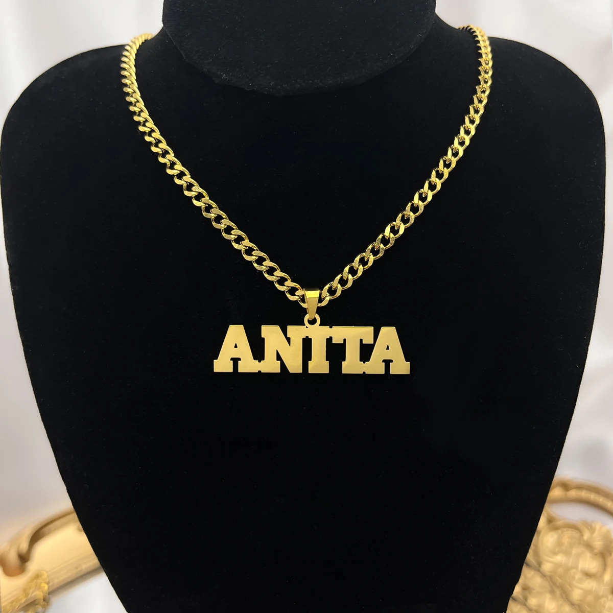 Customized Name Necklaces Pendants for Men Women Personalized Custom Gold 4mm Cuban Chain Stainless Steel Nameplate Jewelry 240624